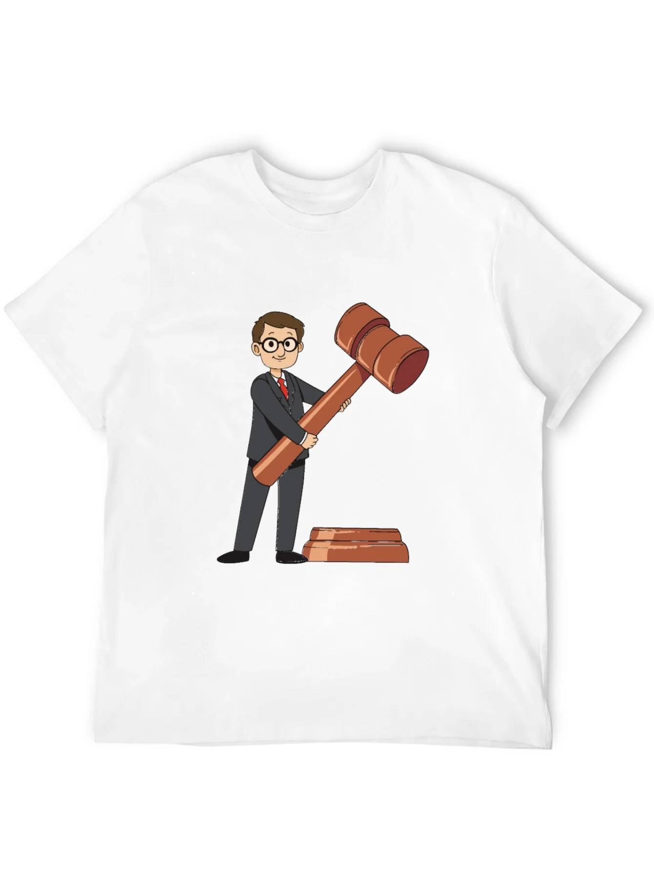 Camiseta Negra con Dise?o de Abogado y Mazo