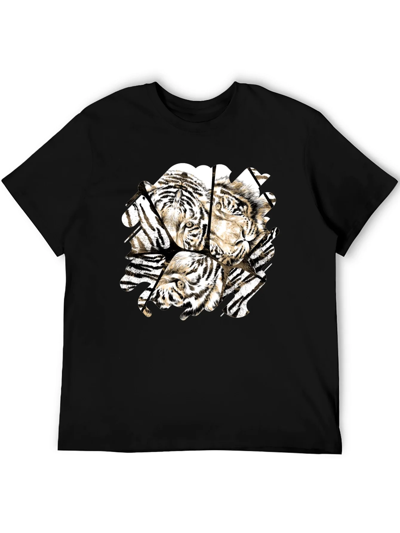 Rebbecca Tiger Graphic Black T-Shirt for Men