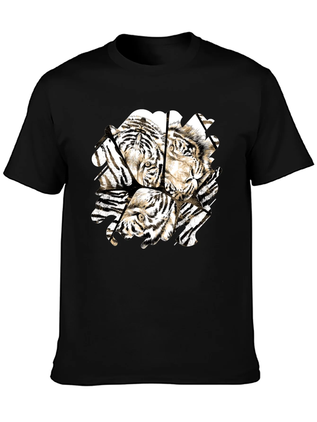 Rebbecca Tiger Graphic Black T-Shirt for Men