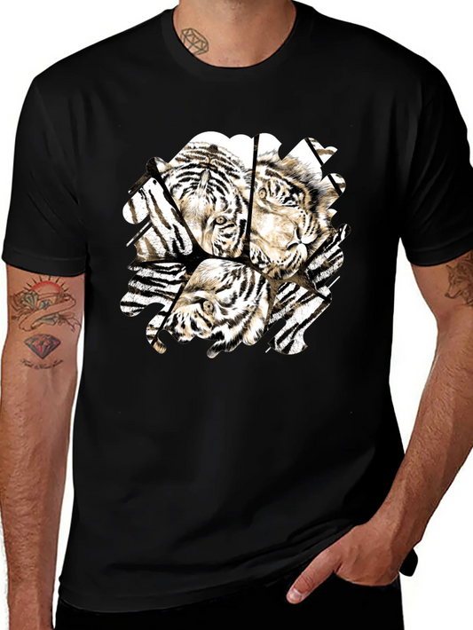 Rebbecca Tiger Graphic Black T-Shirt for Men