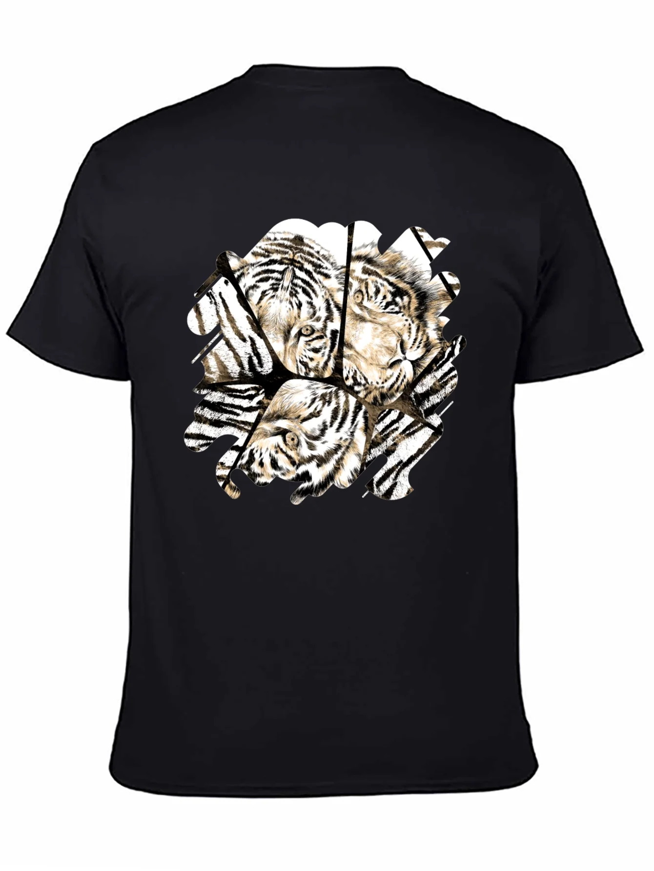 Rebbecca Tiger Graphic Black T-Shirt for Men