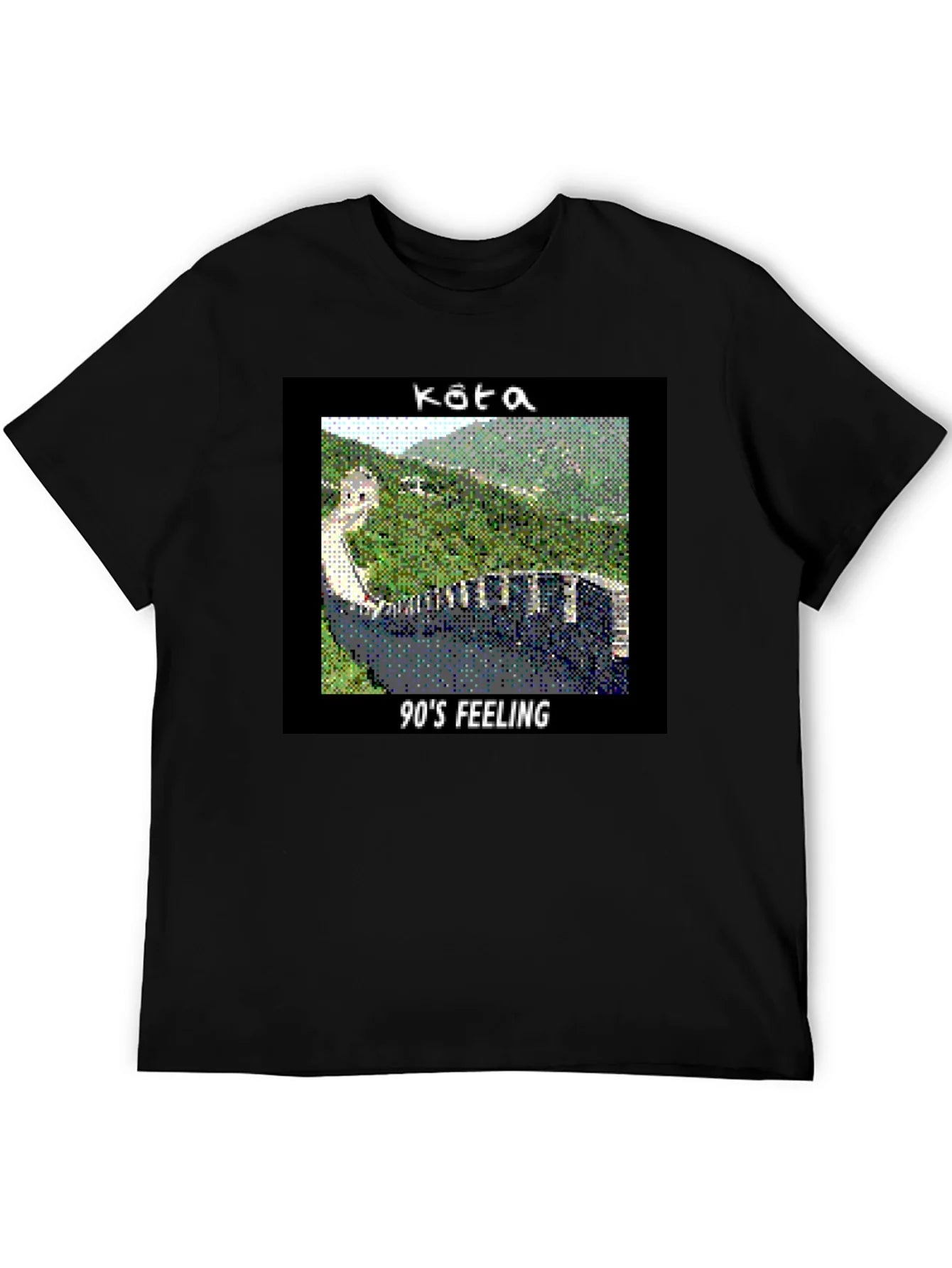 Camiseta Negra con Dise?o Retro 90s Feeling