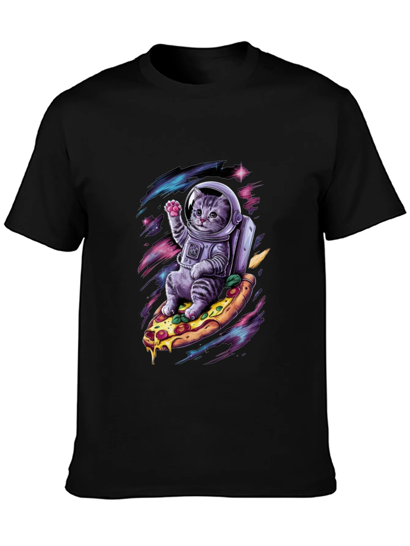 Rebbecca Astronaut Cat Pizza T-Shirt