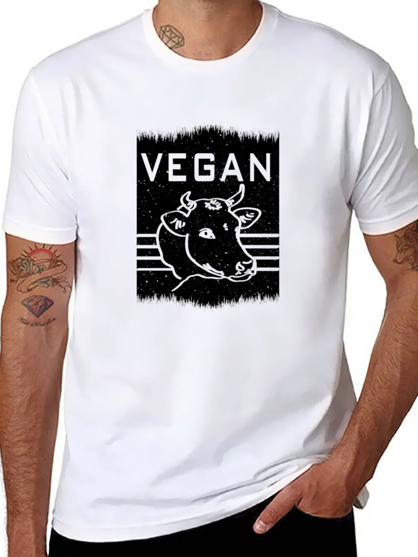 Rebbecca Vegan Cow Graphic Tee - Black