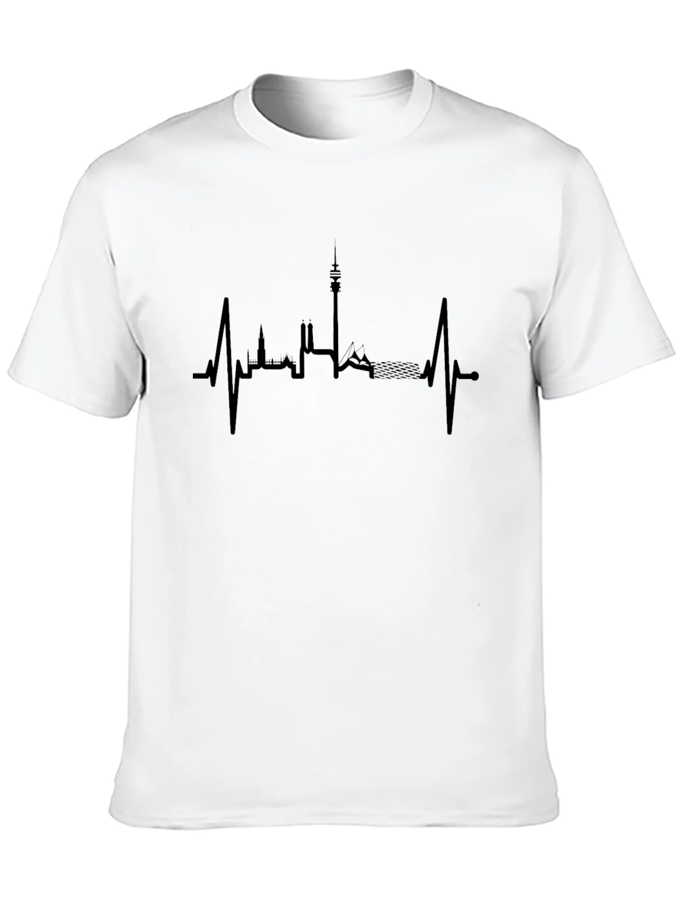 Rebbecca Munich Skyline Heartbeat Black T-Shirt