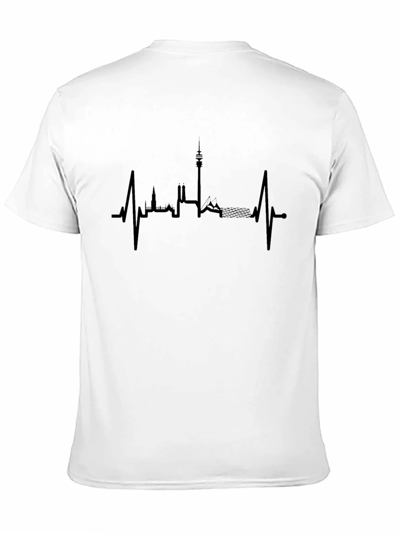 Rebbecca Munich Skyline Heartbeat Black T-Shirt