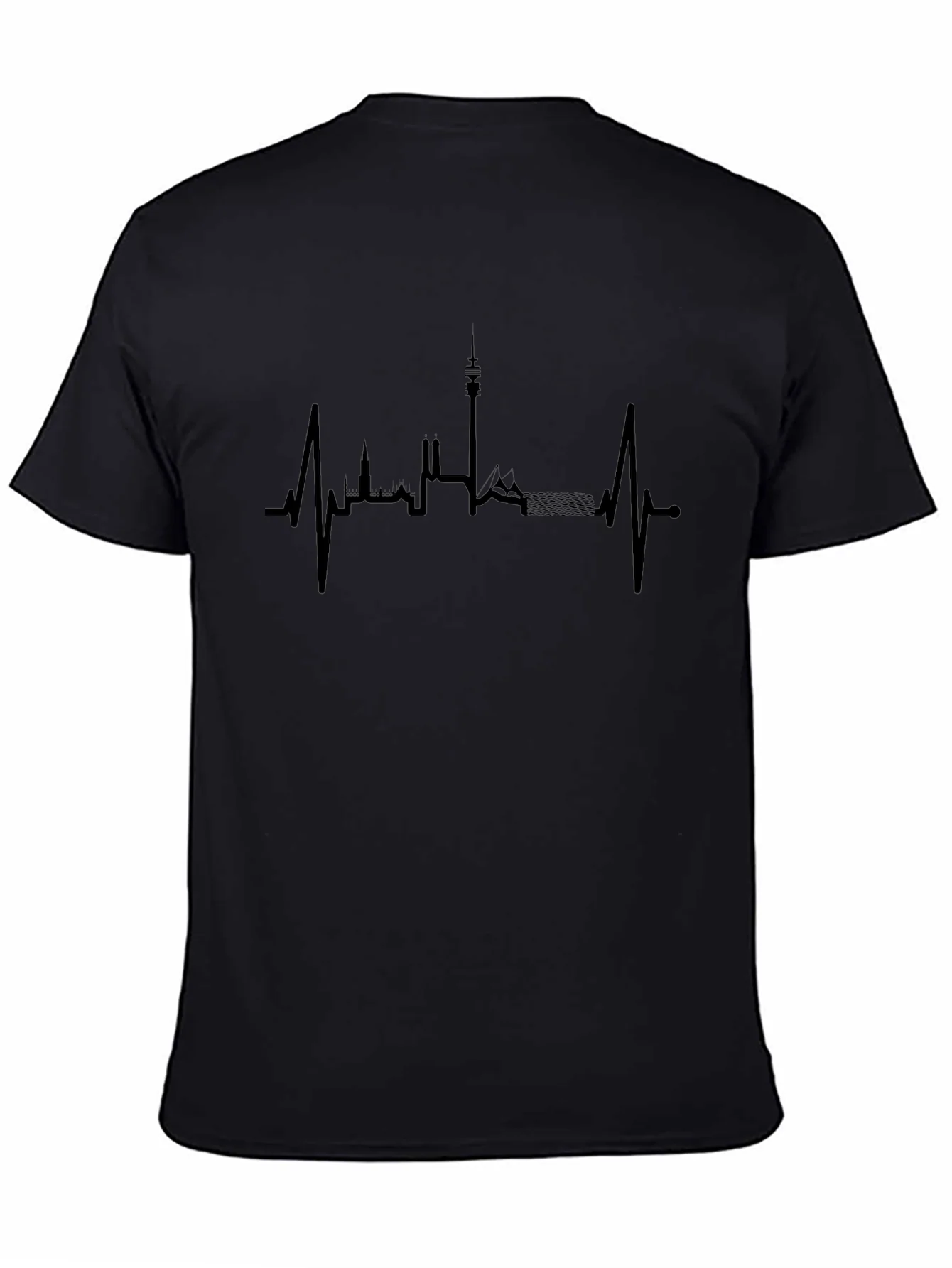 Rebbecca Munich Skyline Heartbeat Black T-Shirt