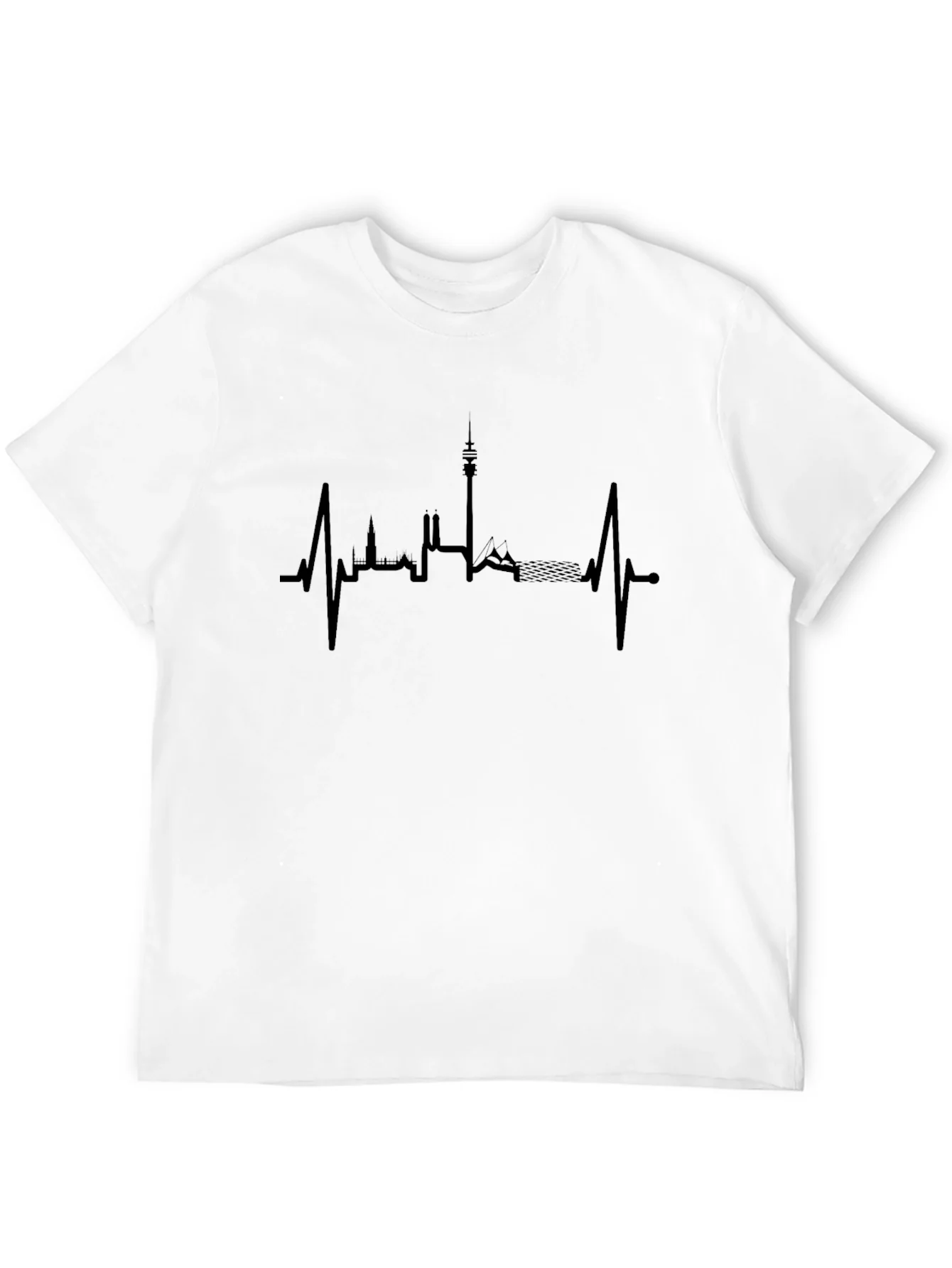 Rebbecca Munich Skyline Heartbeat Black T-Shirt