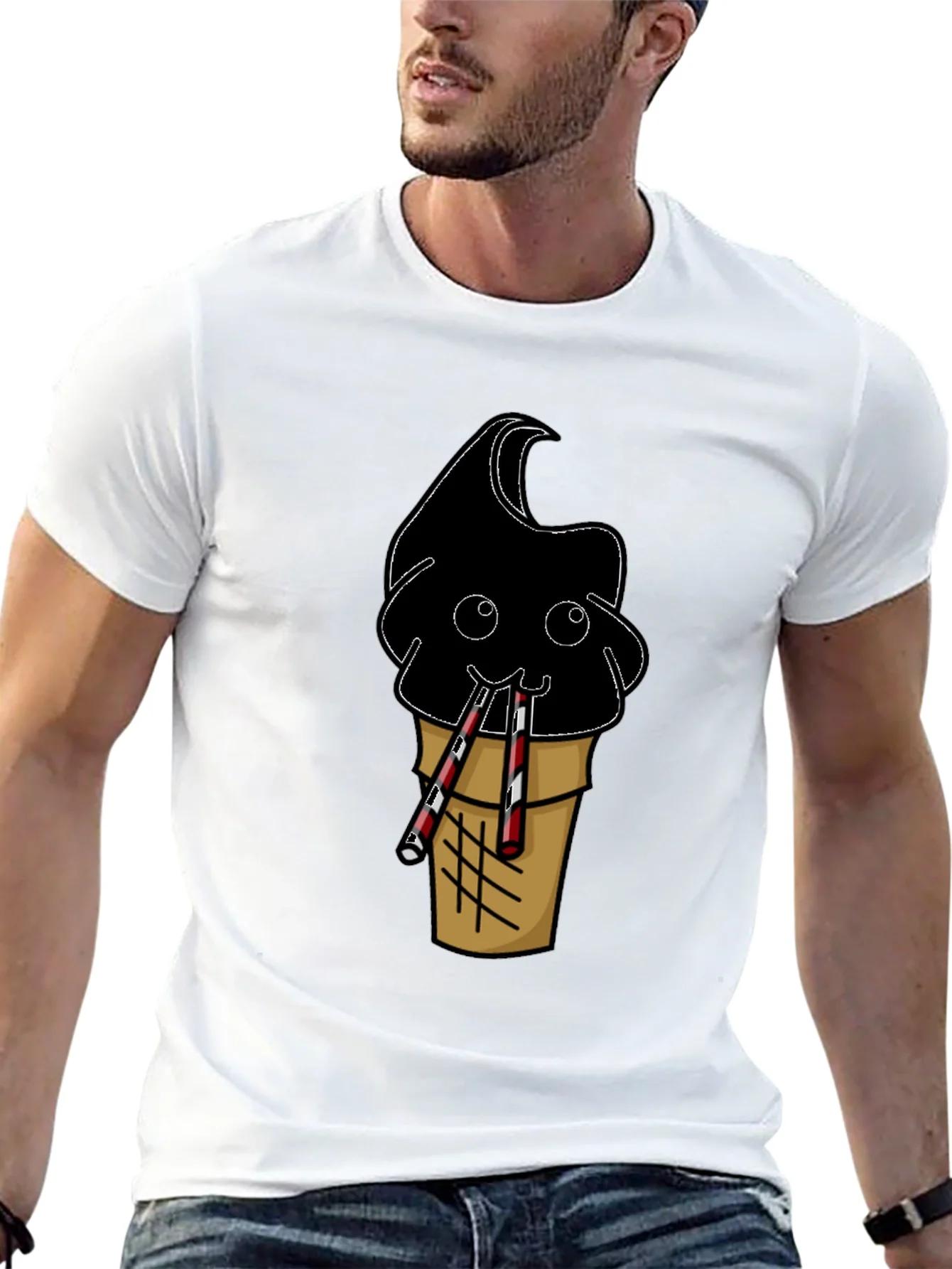 Rebbecca Fun Black Ice Cream Cone Graphic Tee