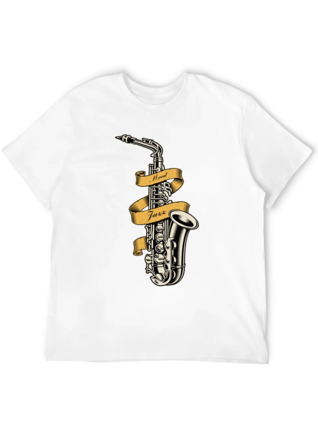 Camiseta Negra con Dise?o de Saxof¨®n Mood Jazz