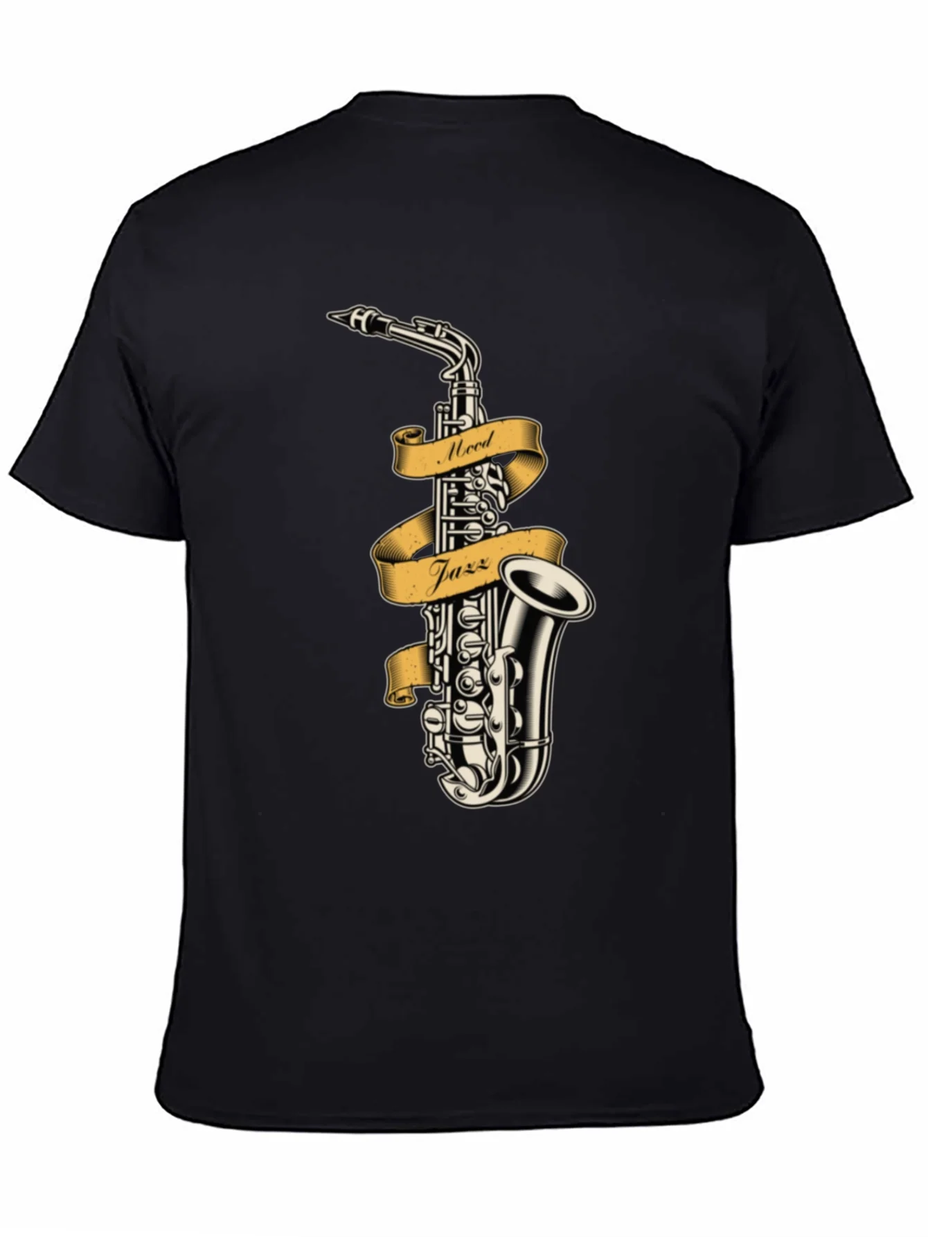 Camiseta Negra con Dise?o de Saxof¨®n Mood Jazz