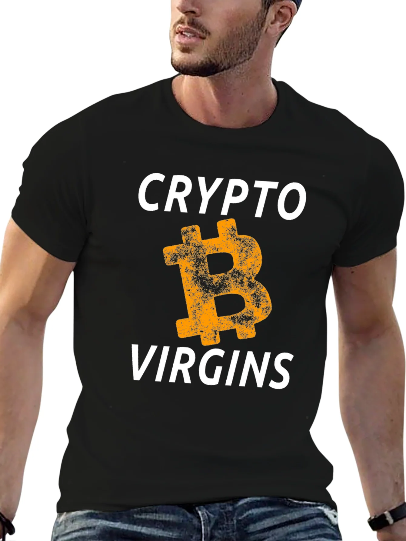Camiseta Negra Crypto Virgins Bitcoin