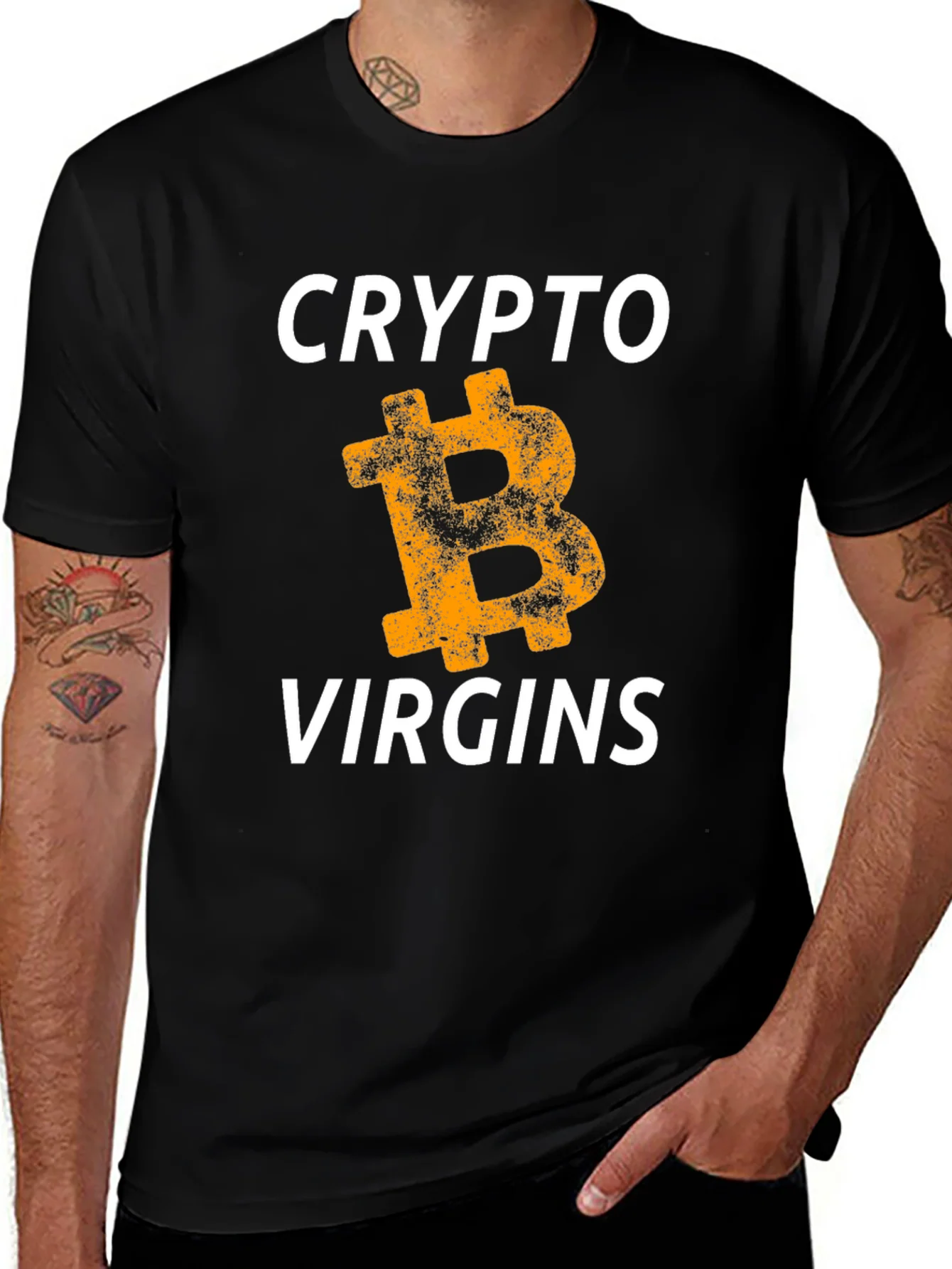 Camiseta Negra Crypto Virgins Bitcoin