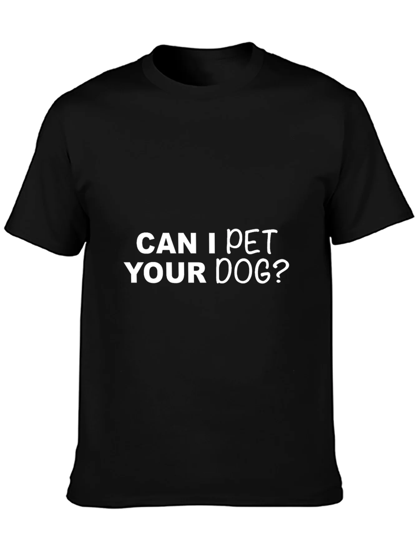 Camiseta Negra: ?Puedo Acariciar a Tu Perro?
