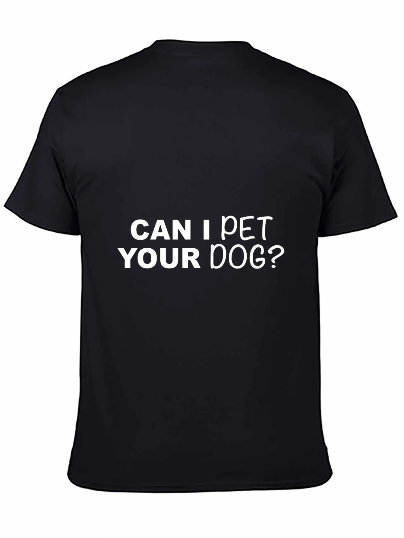 Camiseta Negra: ?Puedo Acariciar a Tu Perro?
