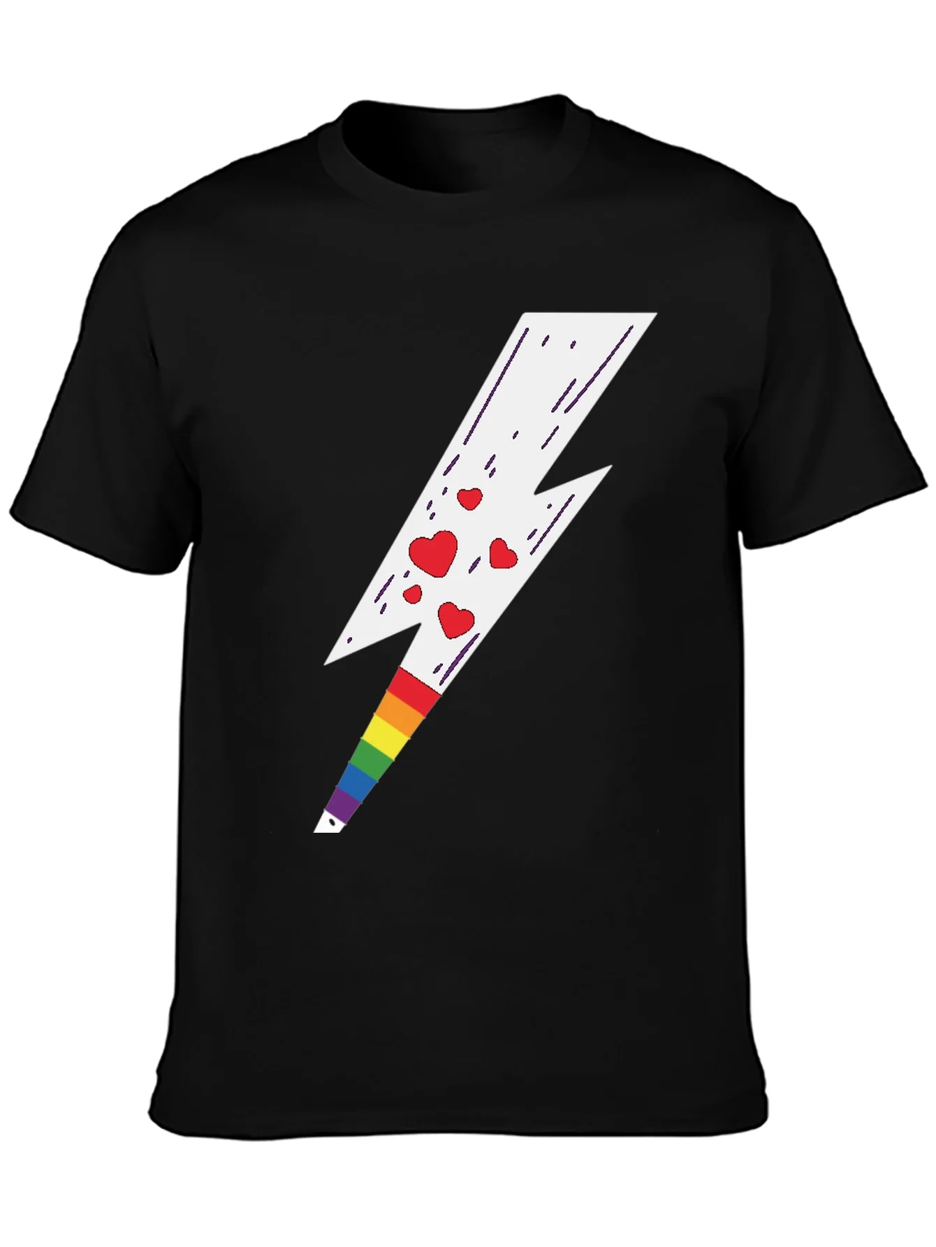 Rebbecca Rainbow Heart Lightning Bolt Tee