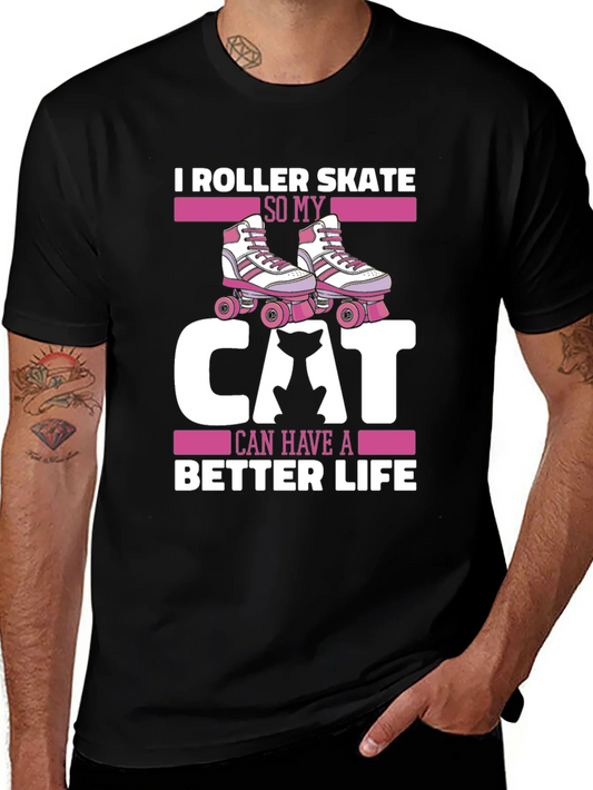Camiseta Roller Skate para Amantes de los Gatos