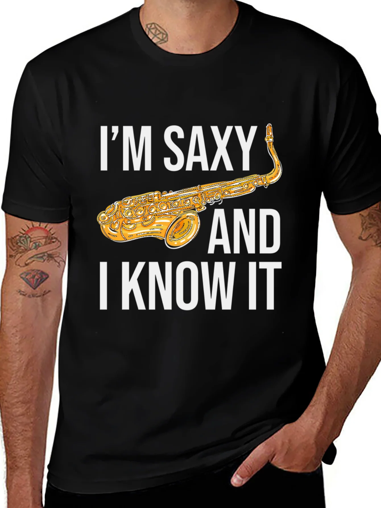 Rebbecca Im Saxy and I Know It Saxophone T-Shirt
