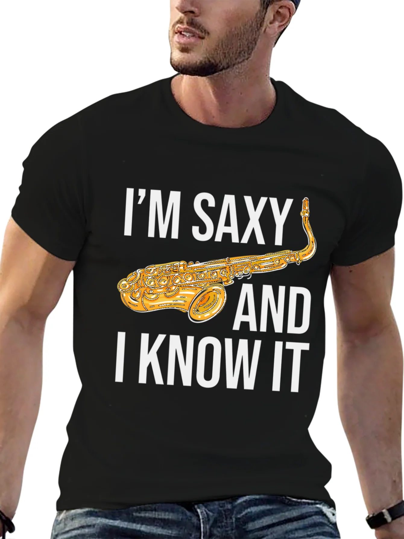 Rebbecca Im Saxy and I Know It Saxophone T-Shirt