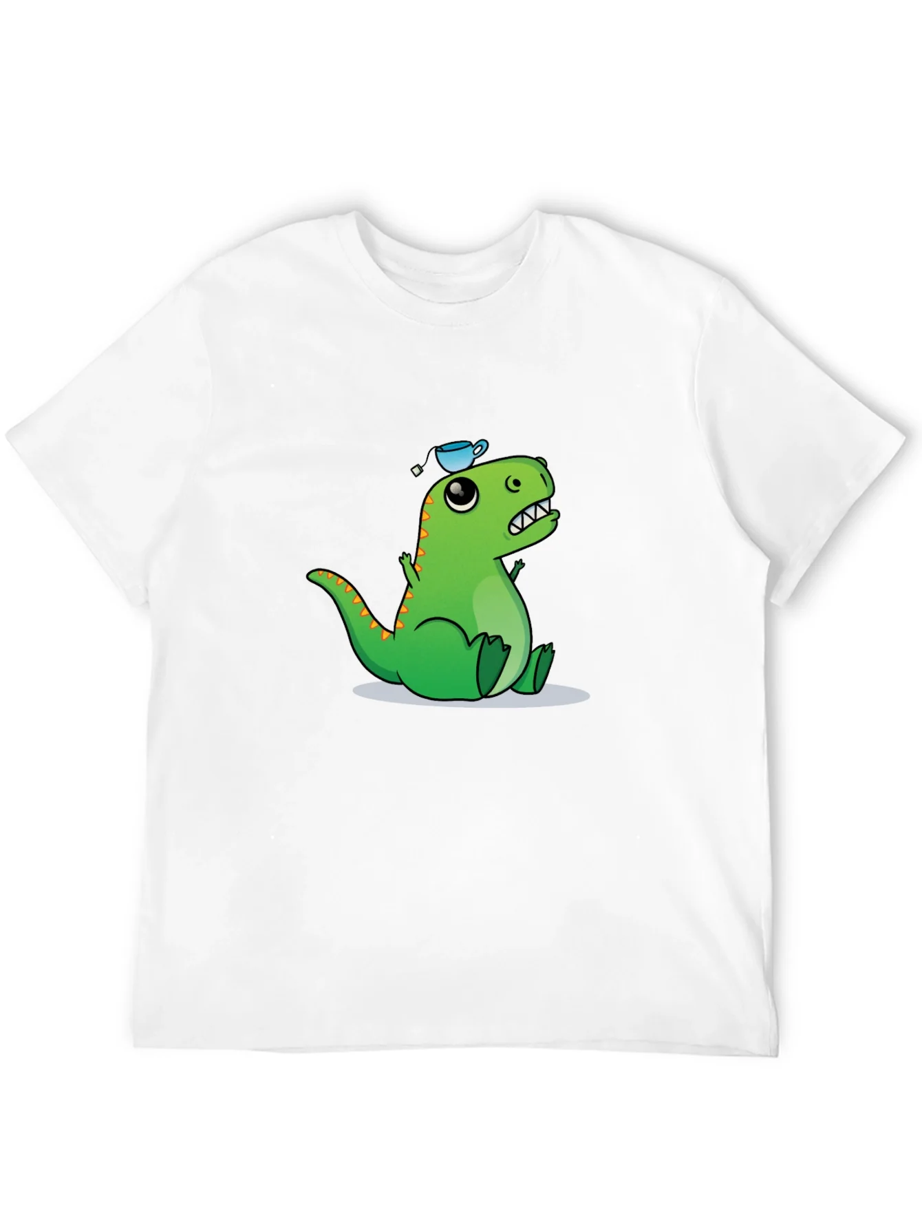 Camiseta Negra con Dinosaurio y Taza