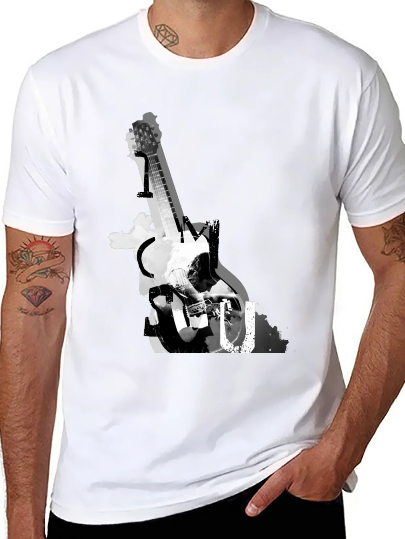 Rebbecca Guitar Graphic Print Tee - Black