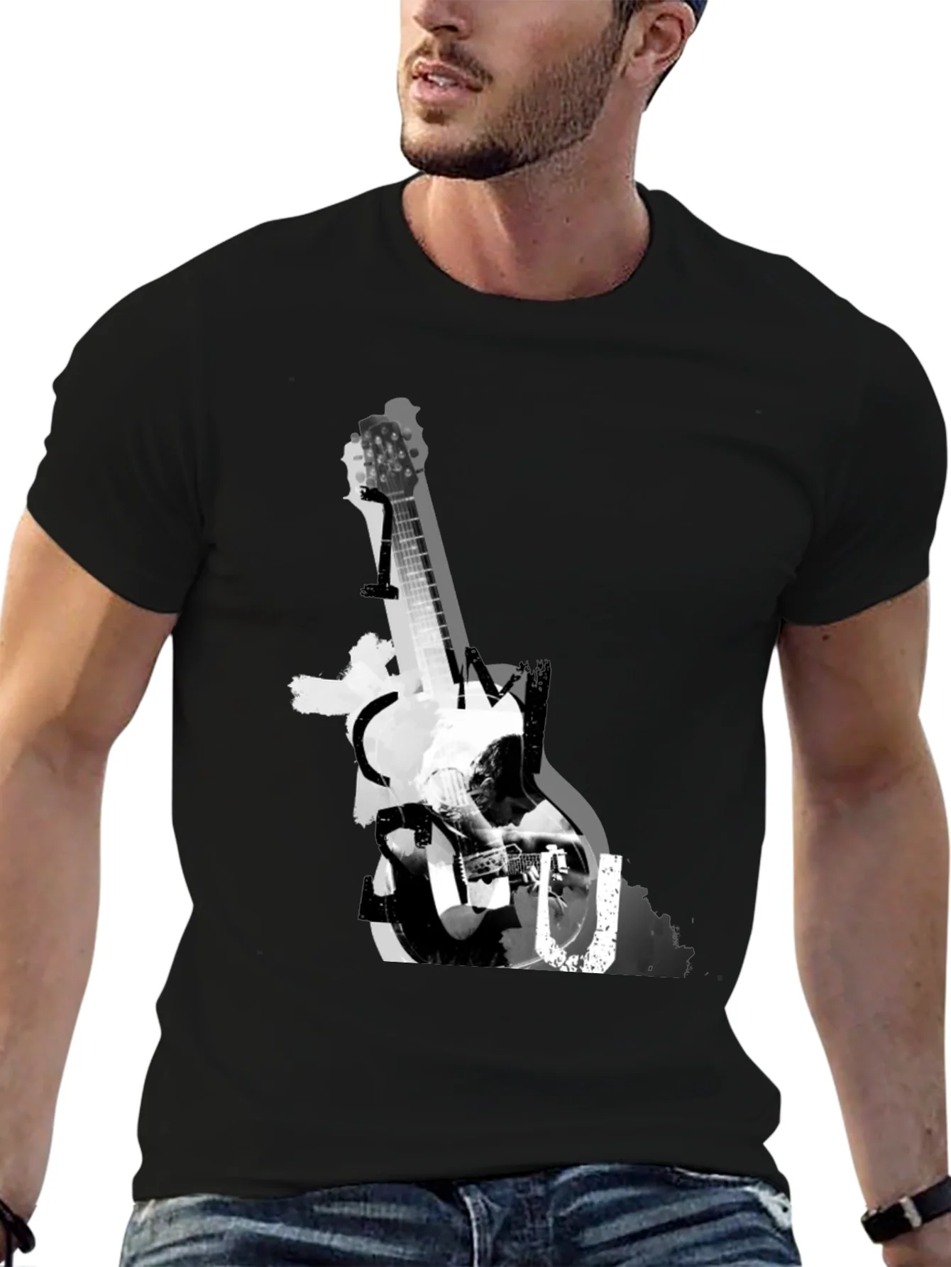 Rebbecca Guitar Graphic Print Tee - Black