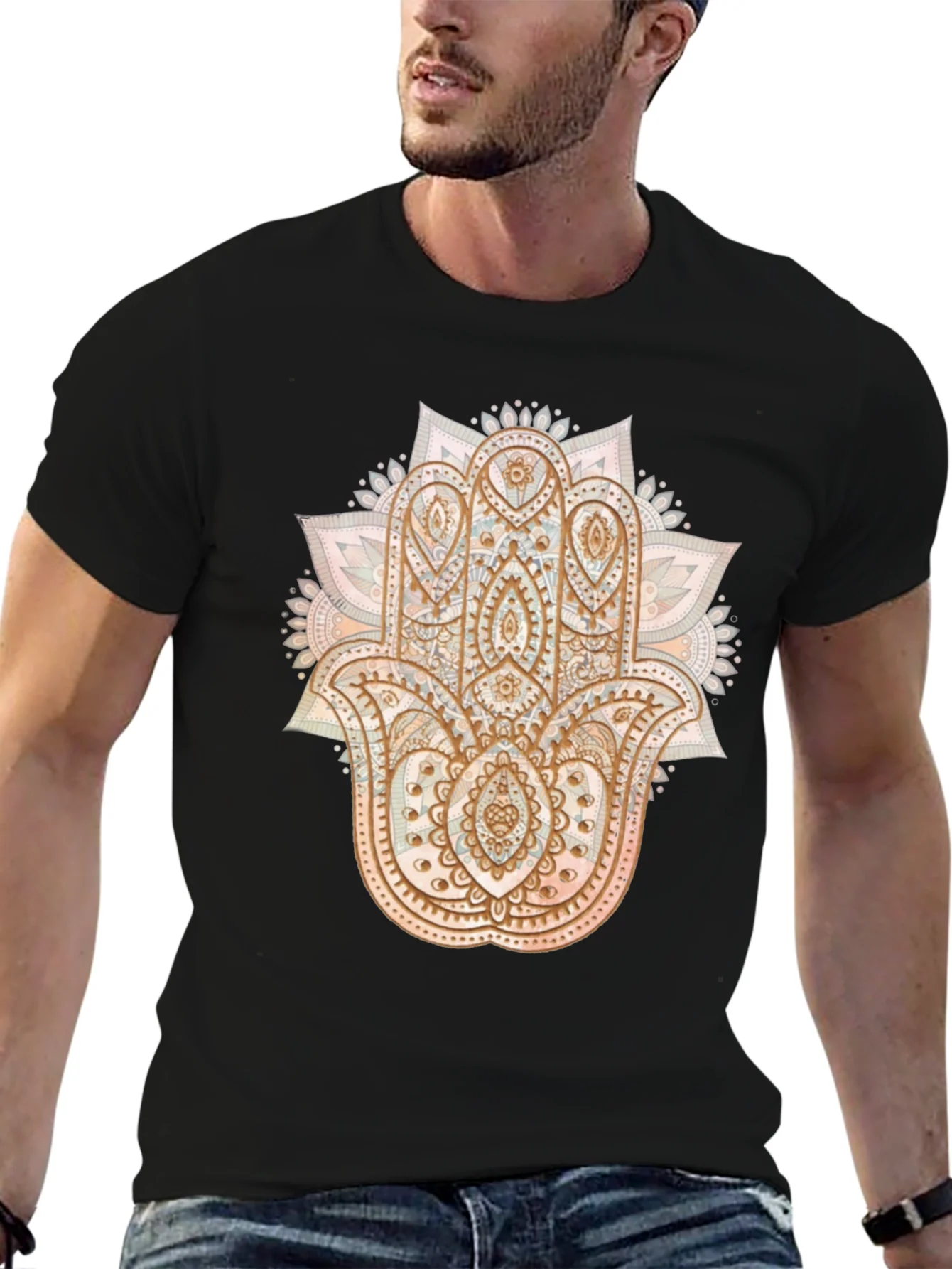 Rebbecca Hamsa Hand Graphic Tee - Boho Style