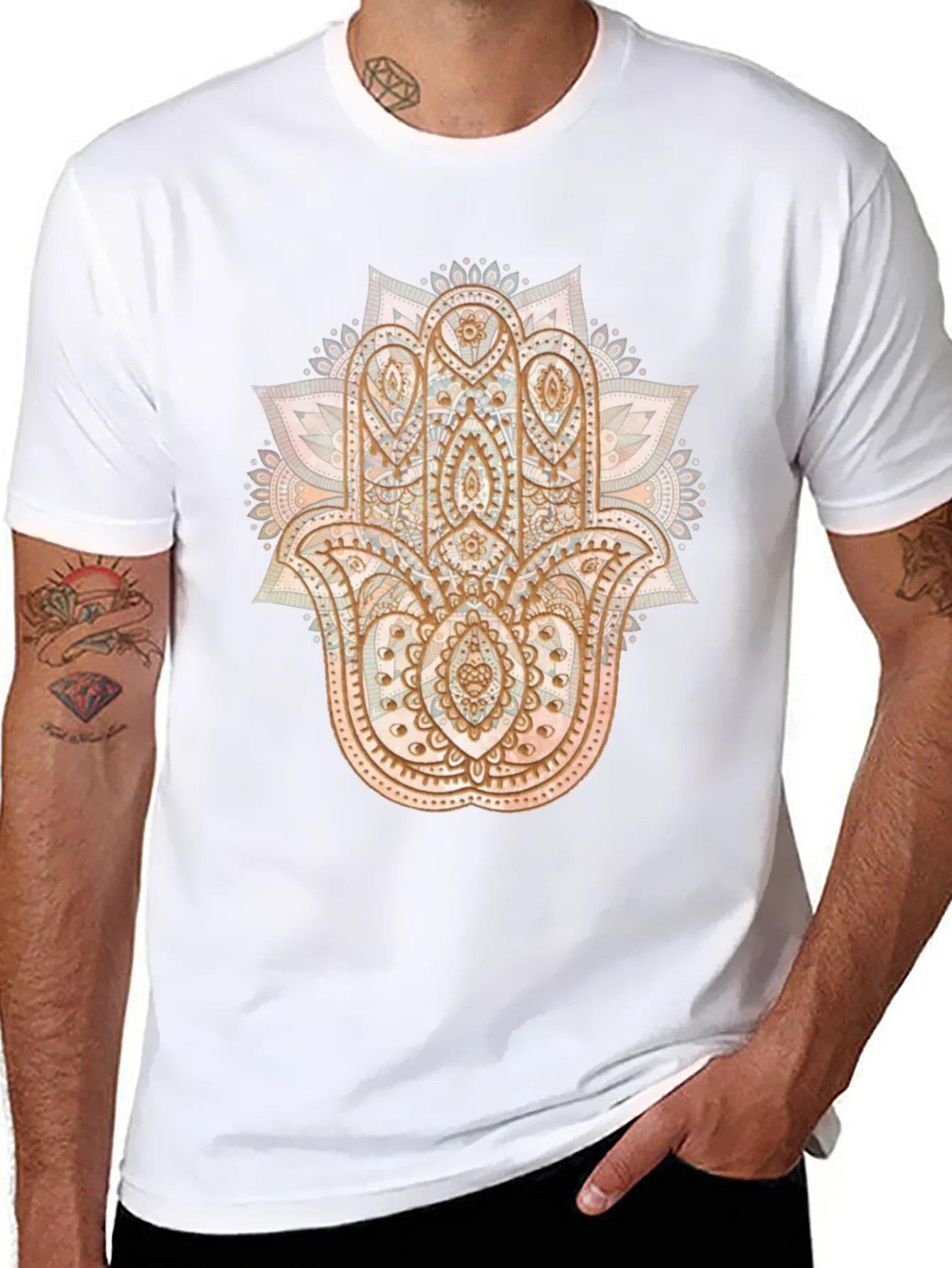 Rebbecca Hamsa Hand Graphic Tee - Boho Style