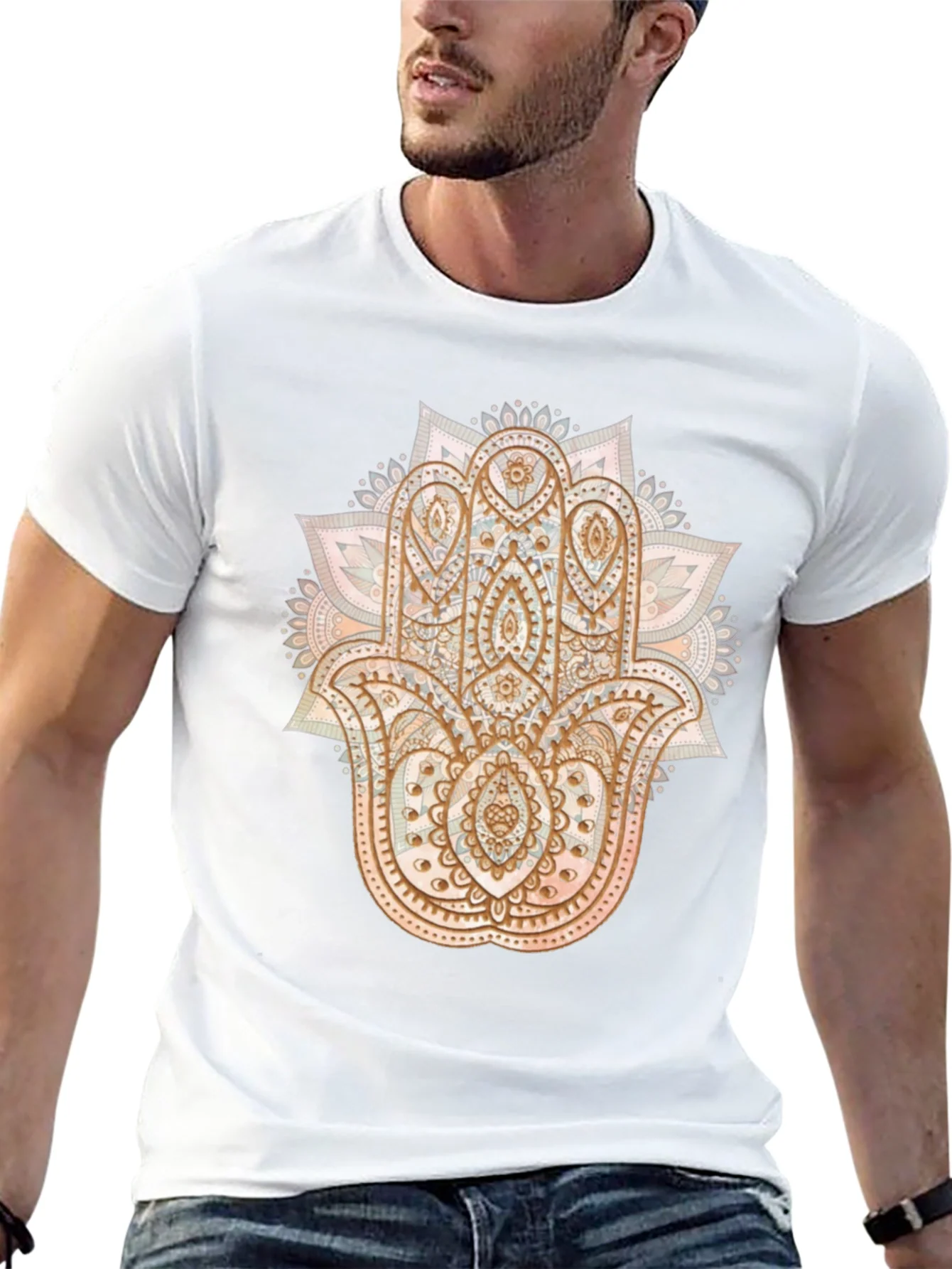 Rebbecca Hamsa Hand Graphic Tee - Boho Style