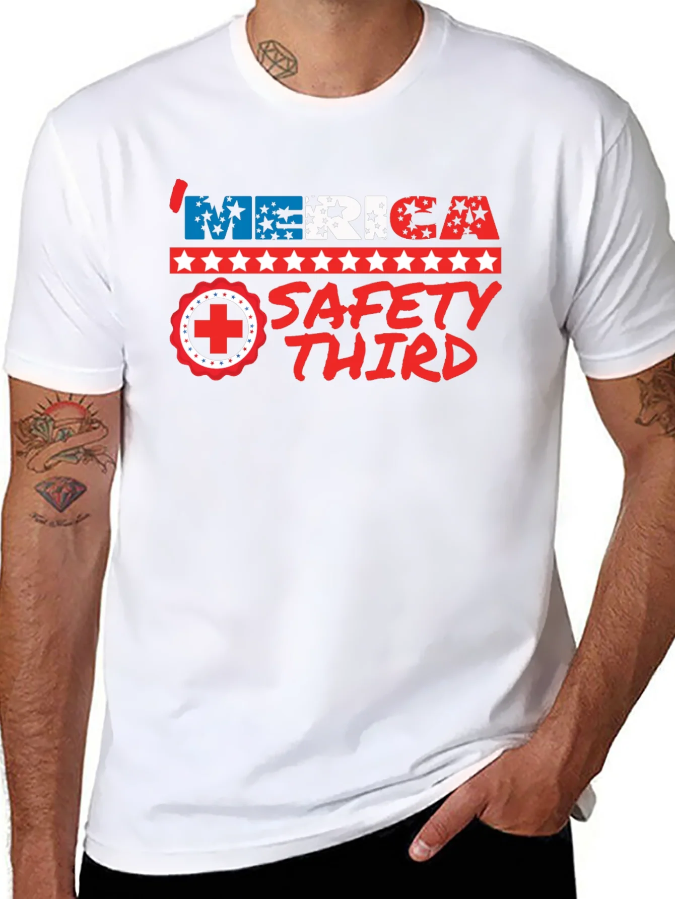 Camiseta M¨¦rica Safety Third - Dise?o Patri¨®tico