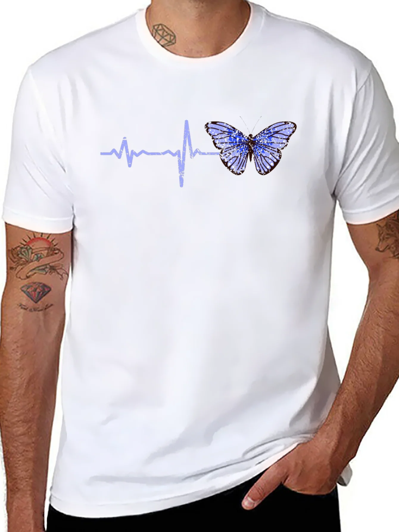 Rebbecca Heartbeat Butterfly Graphic Tee - Black T-Shirt