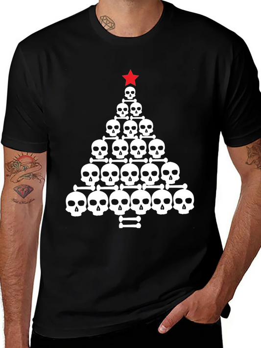 Camiseta Negra ¨¢rbol Navide?o Calaveras