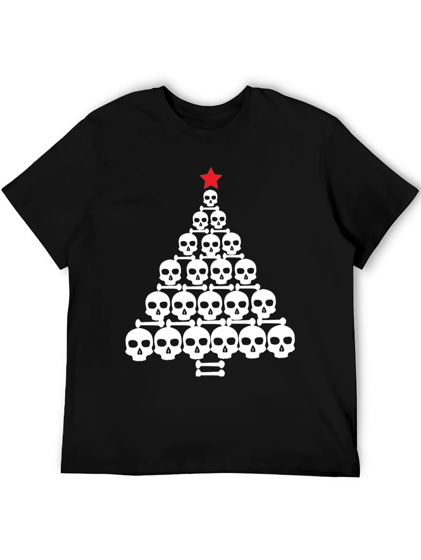 Camiseta Negra ¨¢rbol Navide?o Calaveras