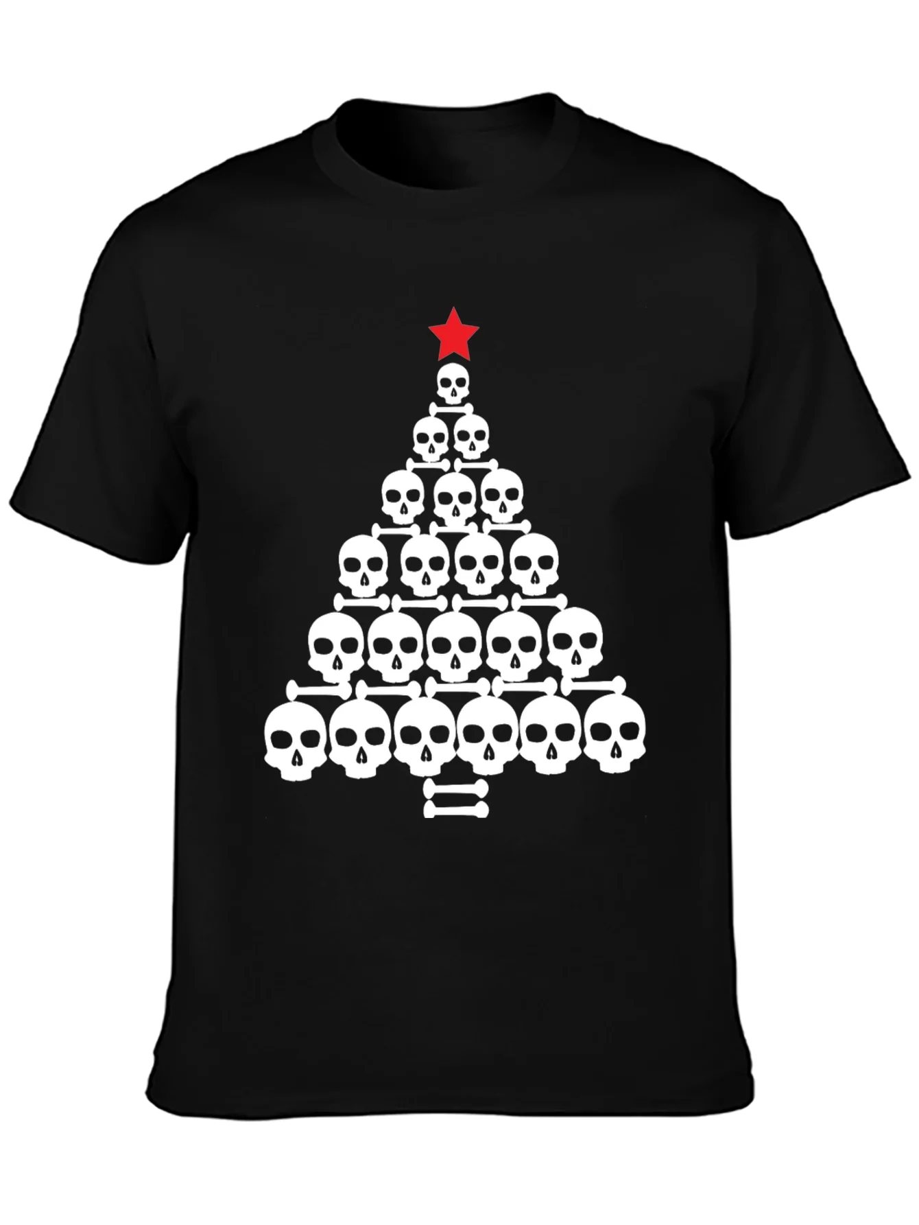 Camiseta Negra ¨¢rbol Navide?o Calaveras