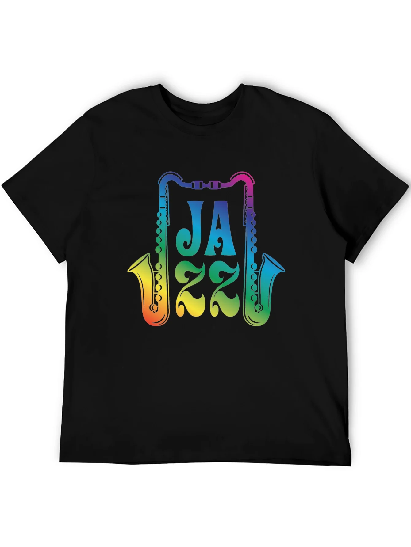 Camiseta Negra Jazz Arco¨ªris para Amantes de la M¨²sica