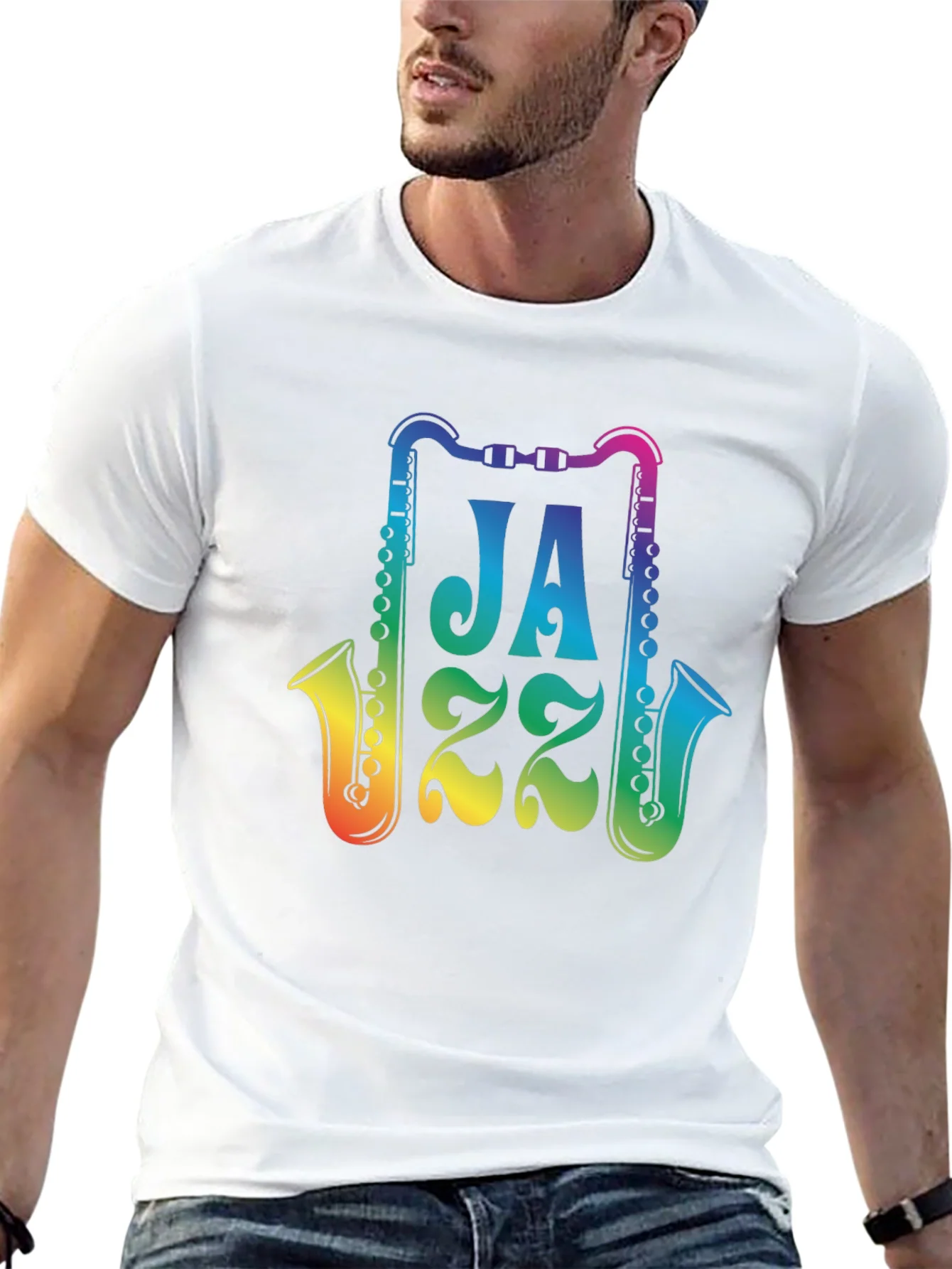 Camiseta Negra Jazz Arco¨ªris para Amantes de la M¨²sica
