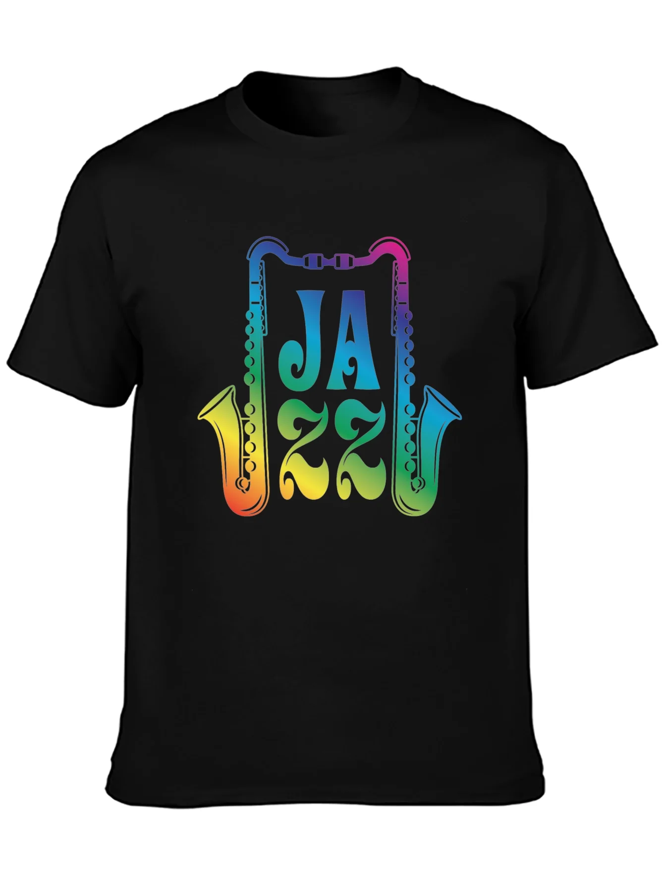 Camiseta Negra Jazz Arco¨ªris para Amantes de la M¨²sica