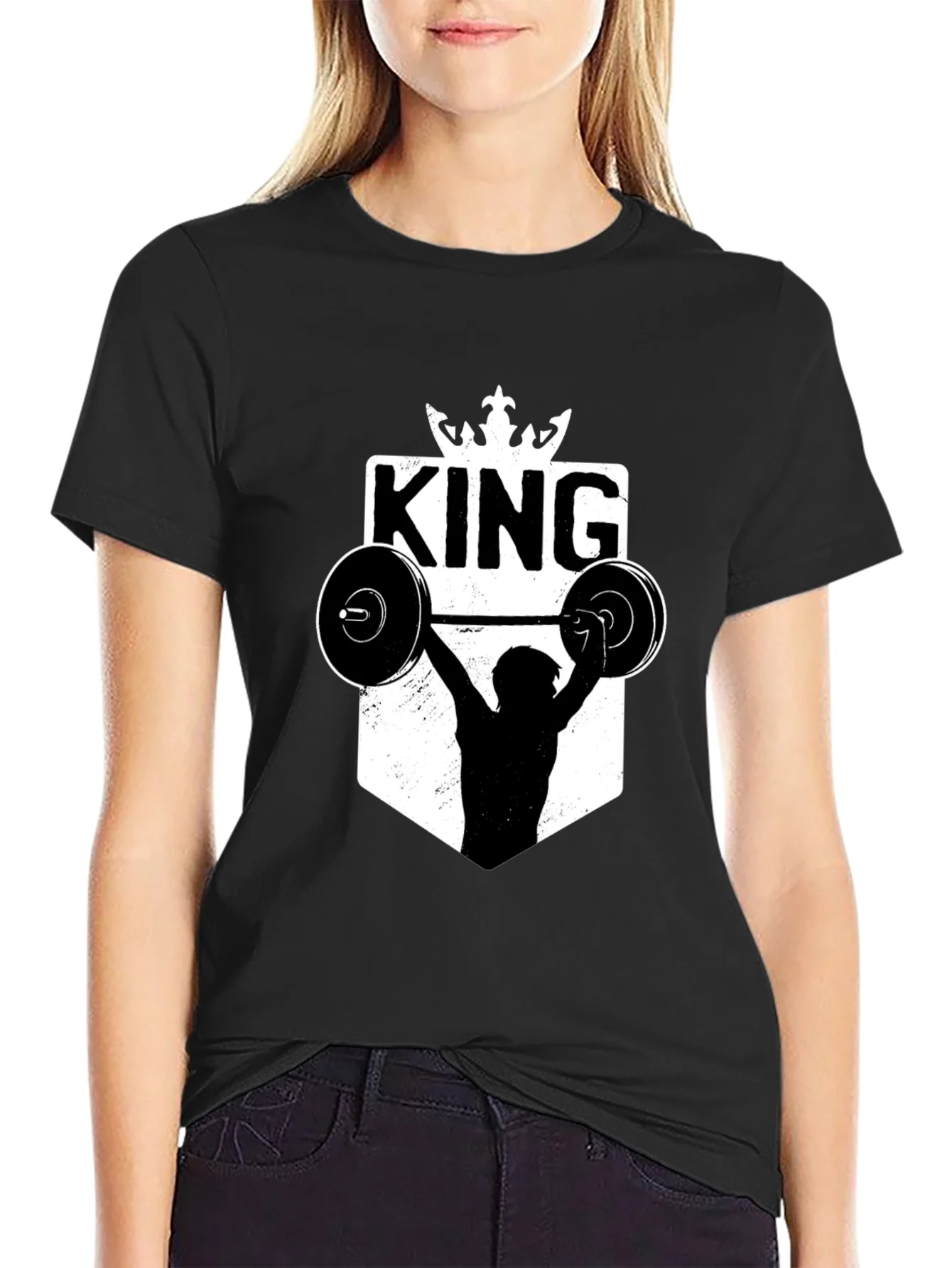 Rebbecca King Weightlifting Graphic T-Shirt - Black