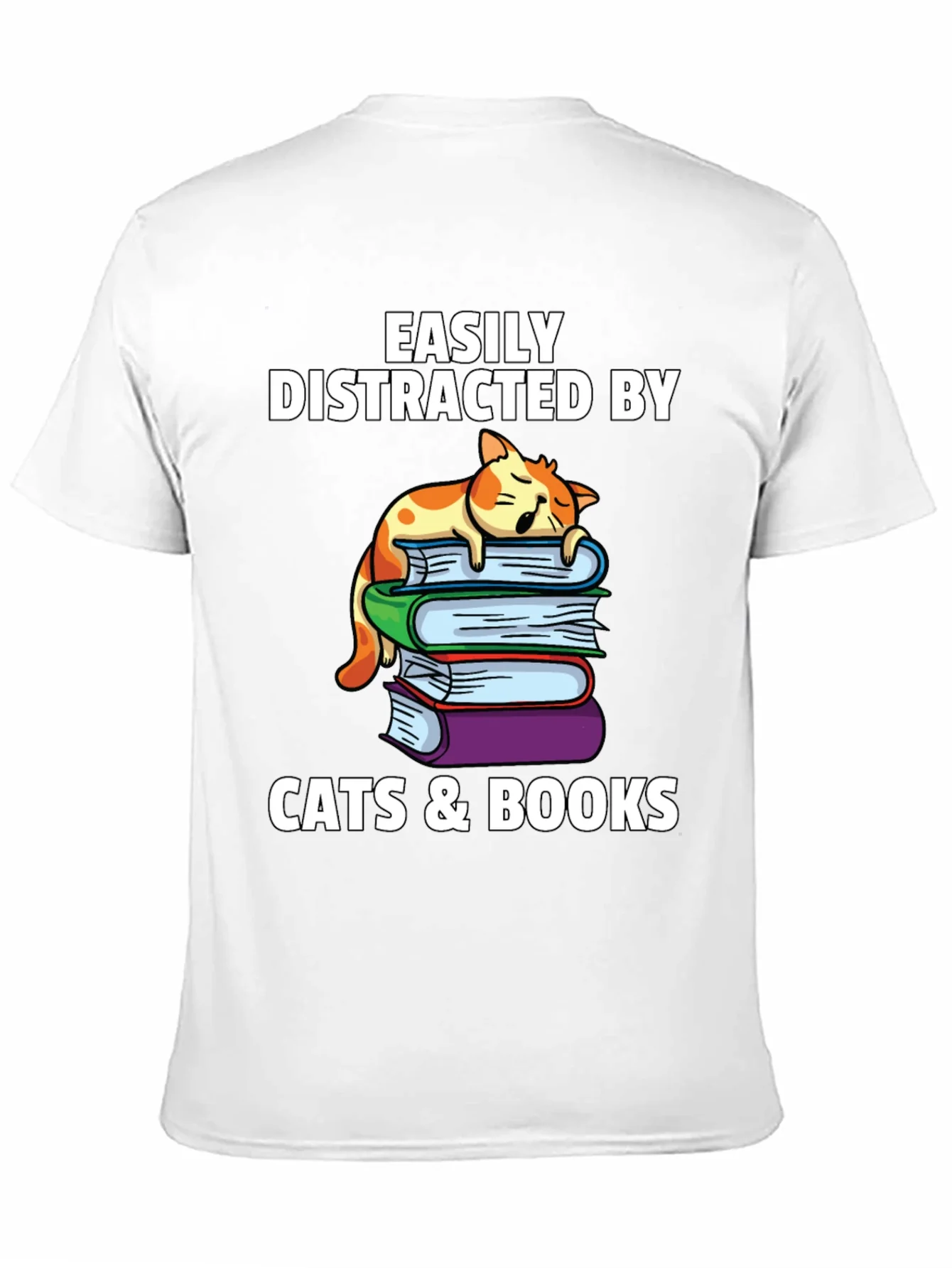 Camiseta Gatos y Libros me Distraen F¨¢cilmente