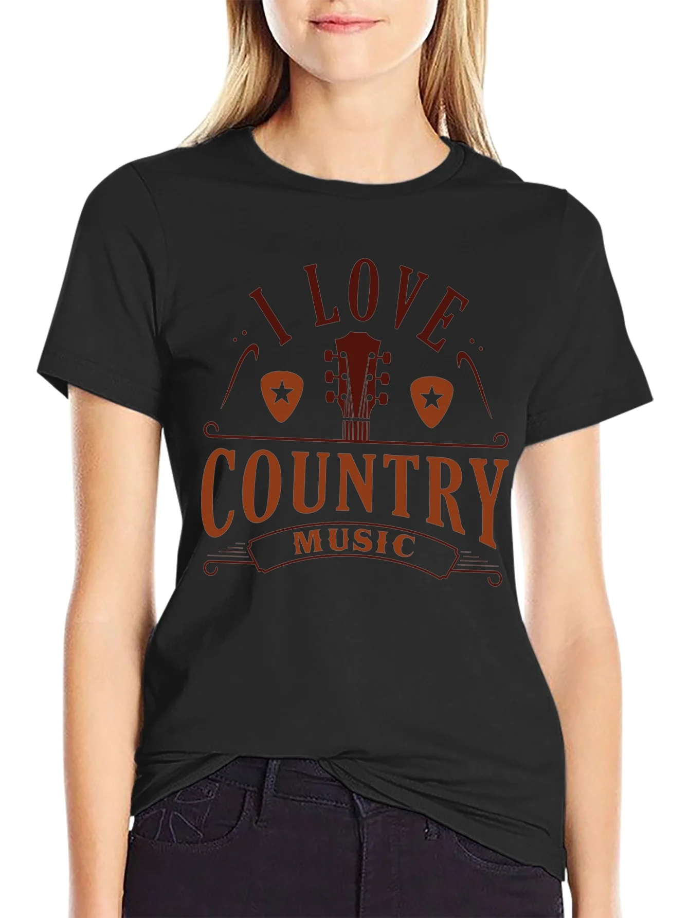 Camiseta Negra I Love Country Music