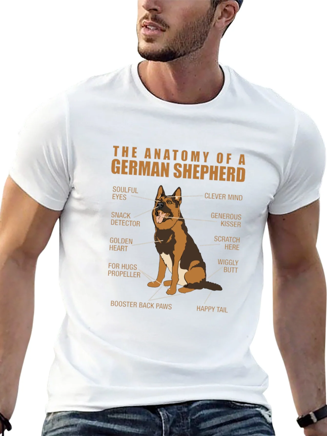 Camiseta Negra Anatom¨ªa Pastor Alem¨¢n