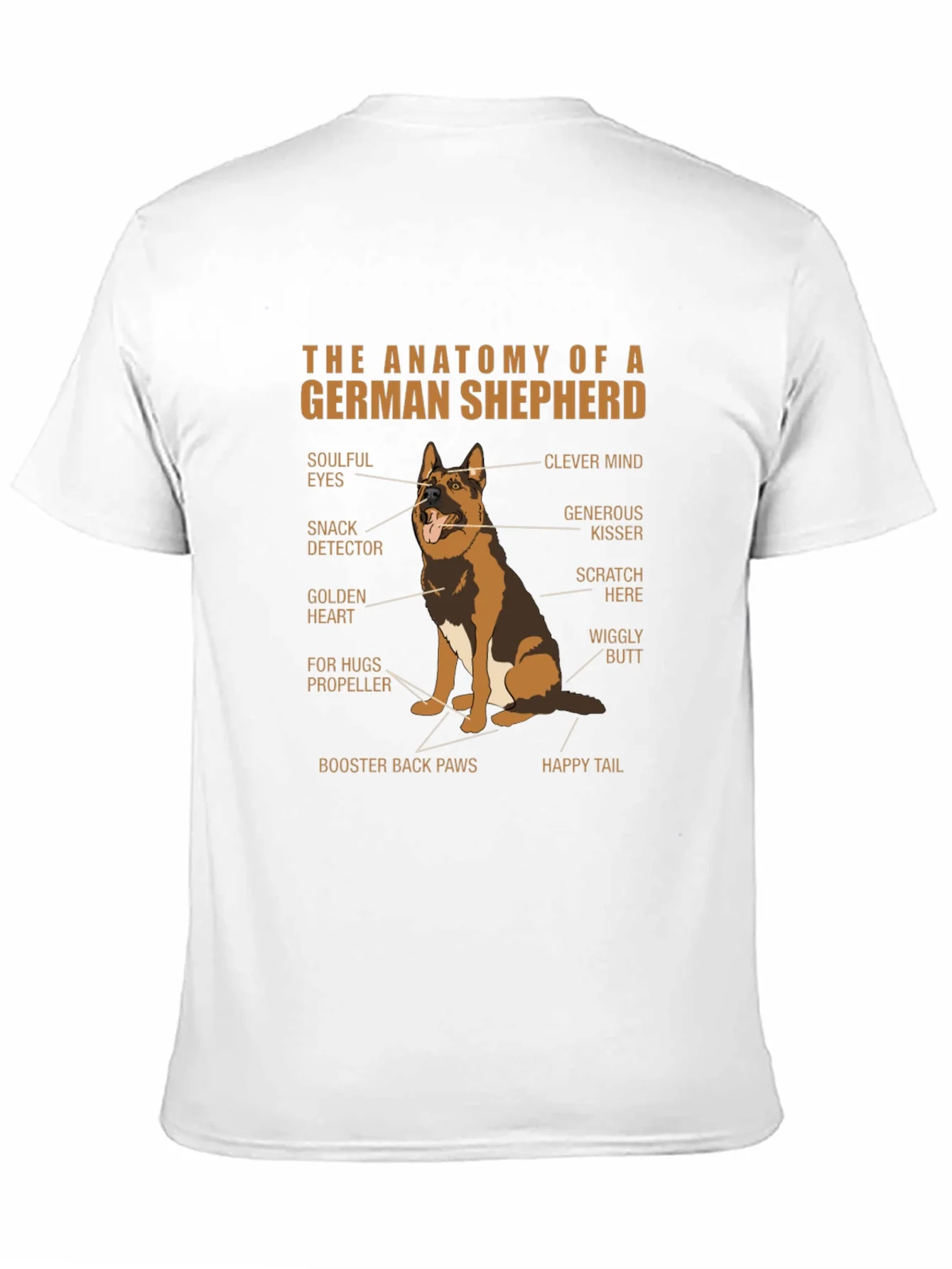 Camiseta Negra Anatom¨ªa Pastor Alem¨¢n