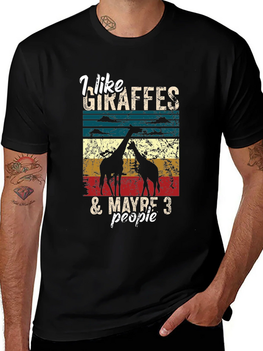 Rebbecca Giraffe Lover Graphic Tee - I Like Giraffes T-Shirt