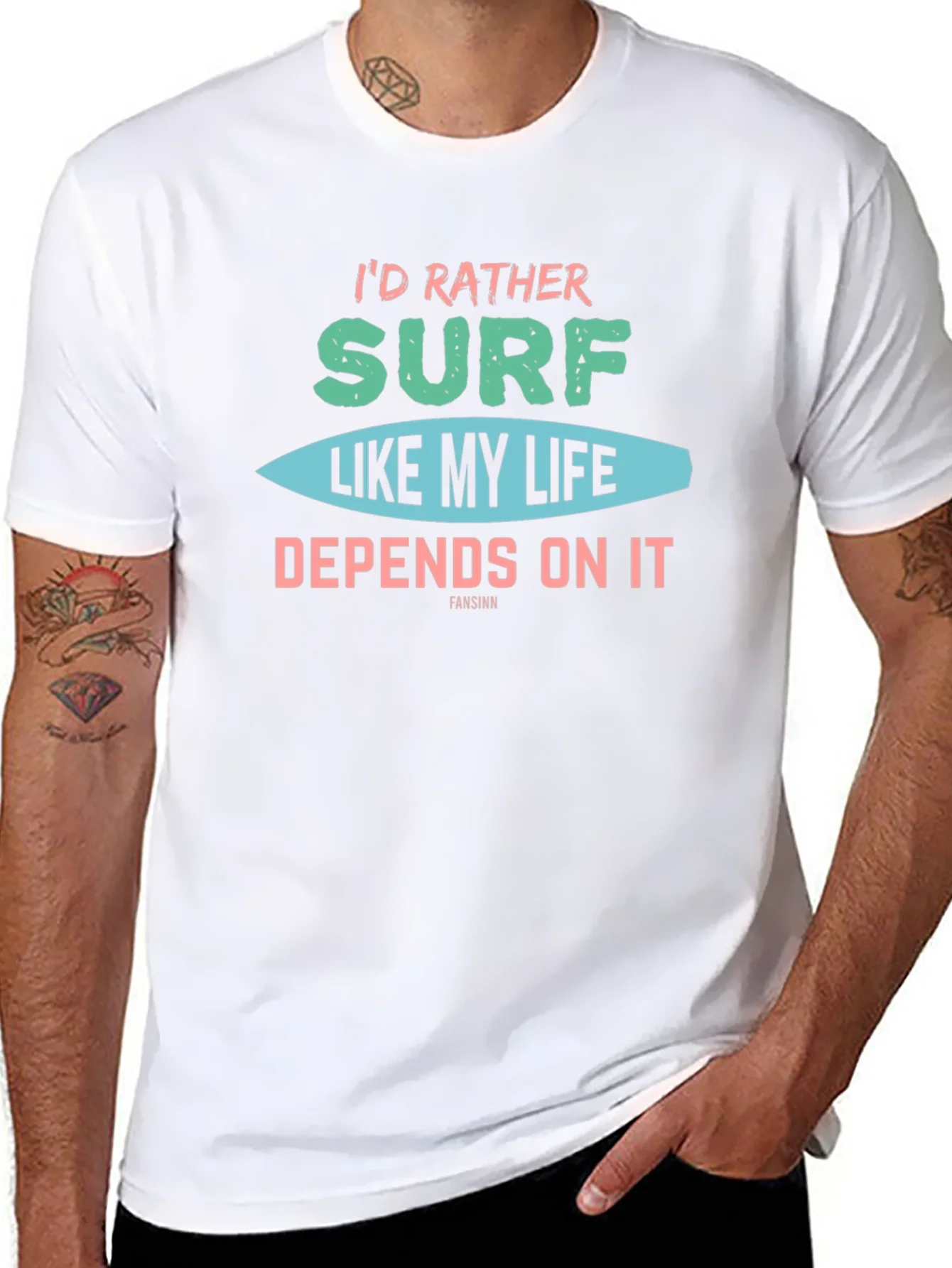 Camiseta Negra Prefiero Surfear Dise?o Original