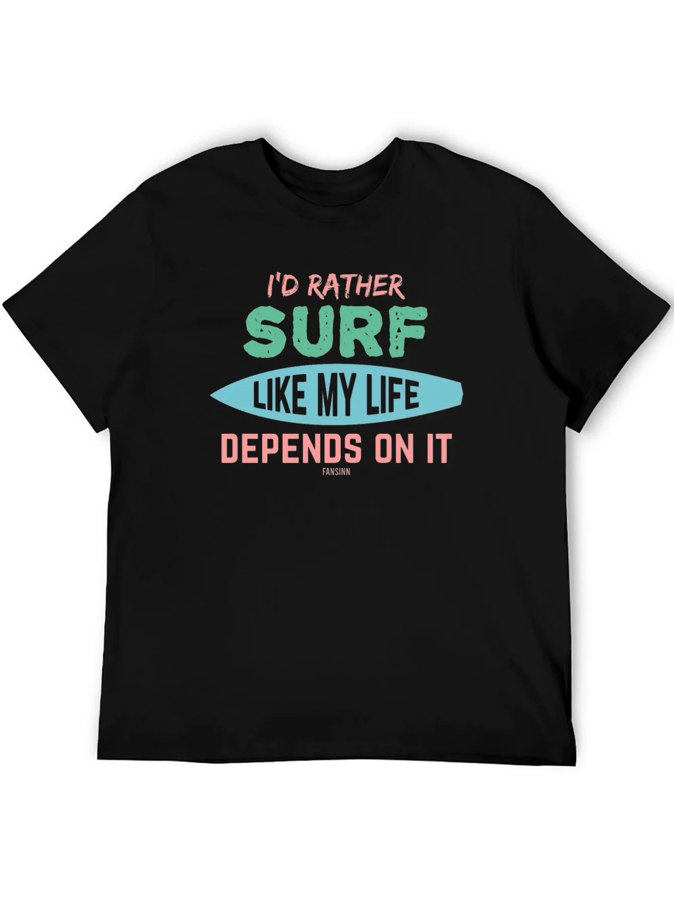 Camiseta Negra Prefiero Surfear Dise?o Original