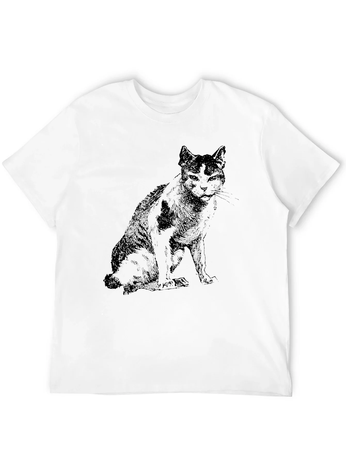 Camiseta Negra con Dise?o de Gato