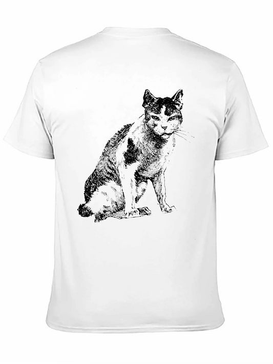 Camiseta Negra con Dise?o de Gato