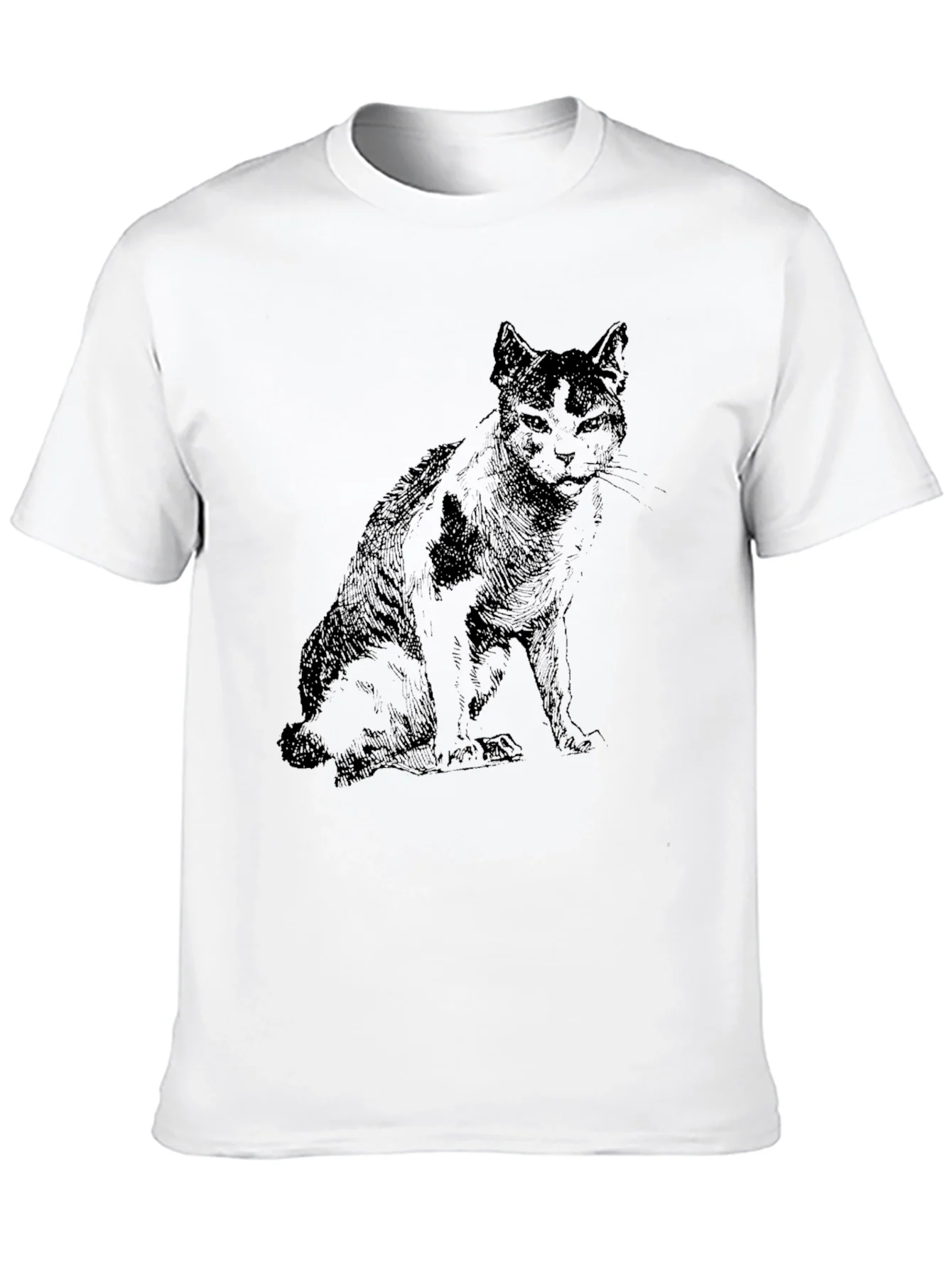 Camiseta Negra con Dise?o de Gato