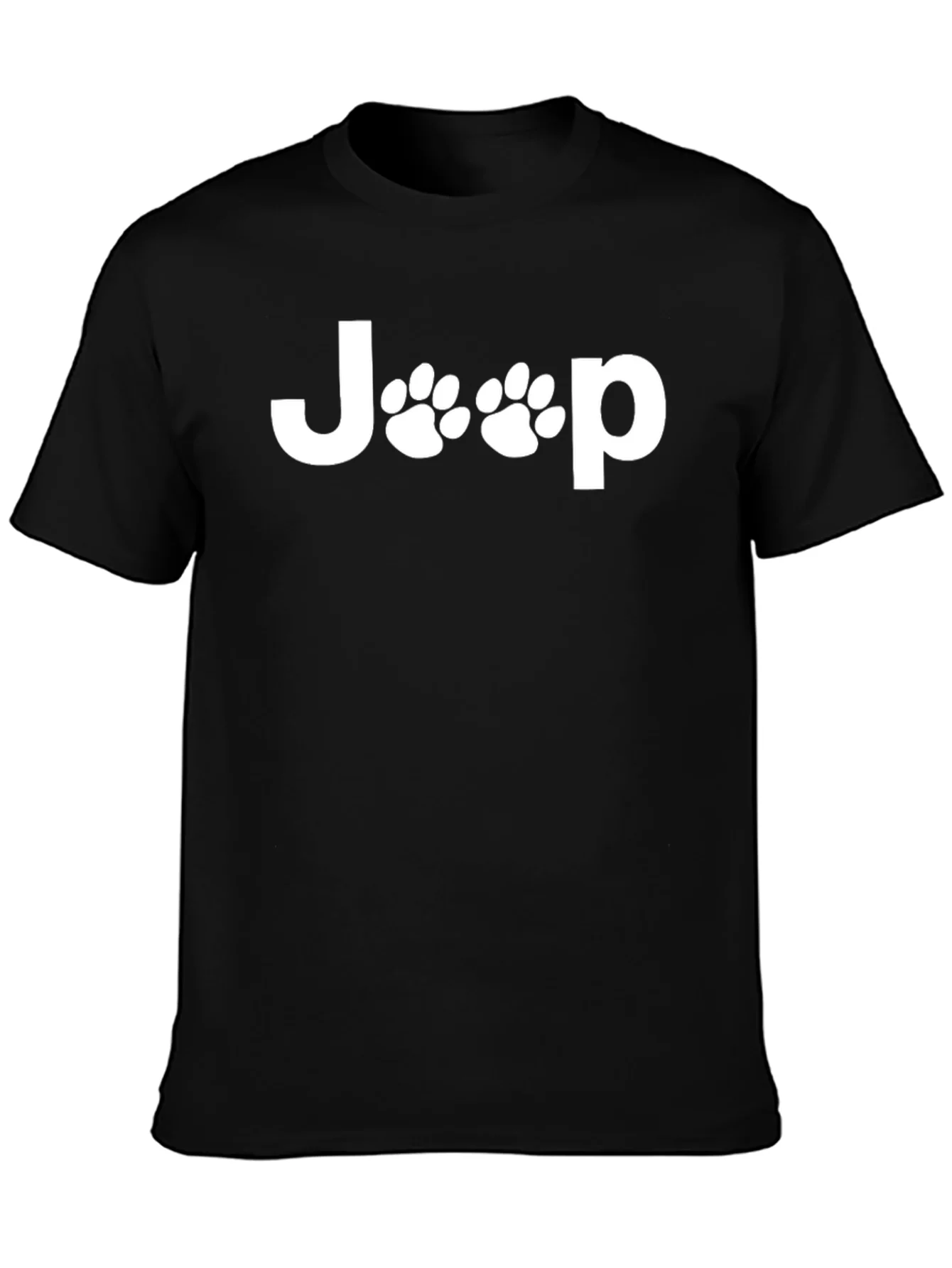 Camiseta Negra Jeep con Huellas de Pata