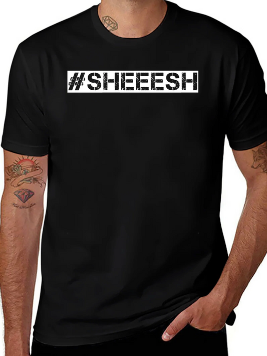 Rebbecca #SHEEESH Graphic Print Black Cotton T-Shirt